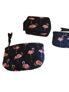 Vera Bradley cosmetic bag coin purse box Flamingo Fiesta